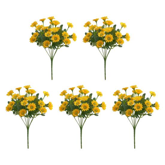 Faux Chrysanthemum Bundle UV Resistant Autumn Artificial Flowers Outdoor Realistic Faux Plants for Patio Porch Window Box Indoor Vase Decor