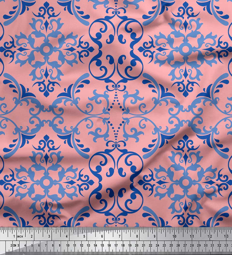 

Чорна поліетиленова крепова тканина Soimoi із векторним дизайном 42 Inch Wide - Poly Crepe рожевий