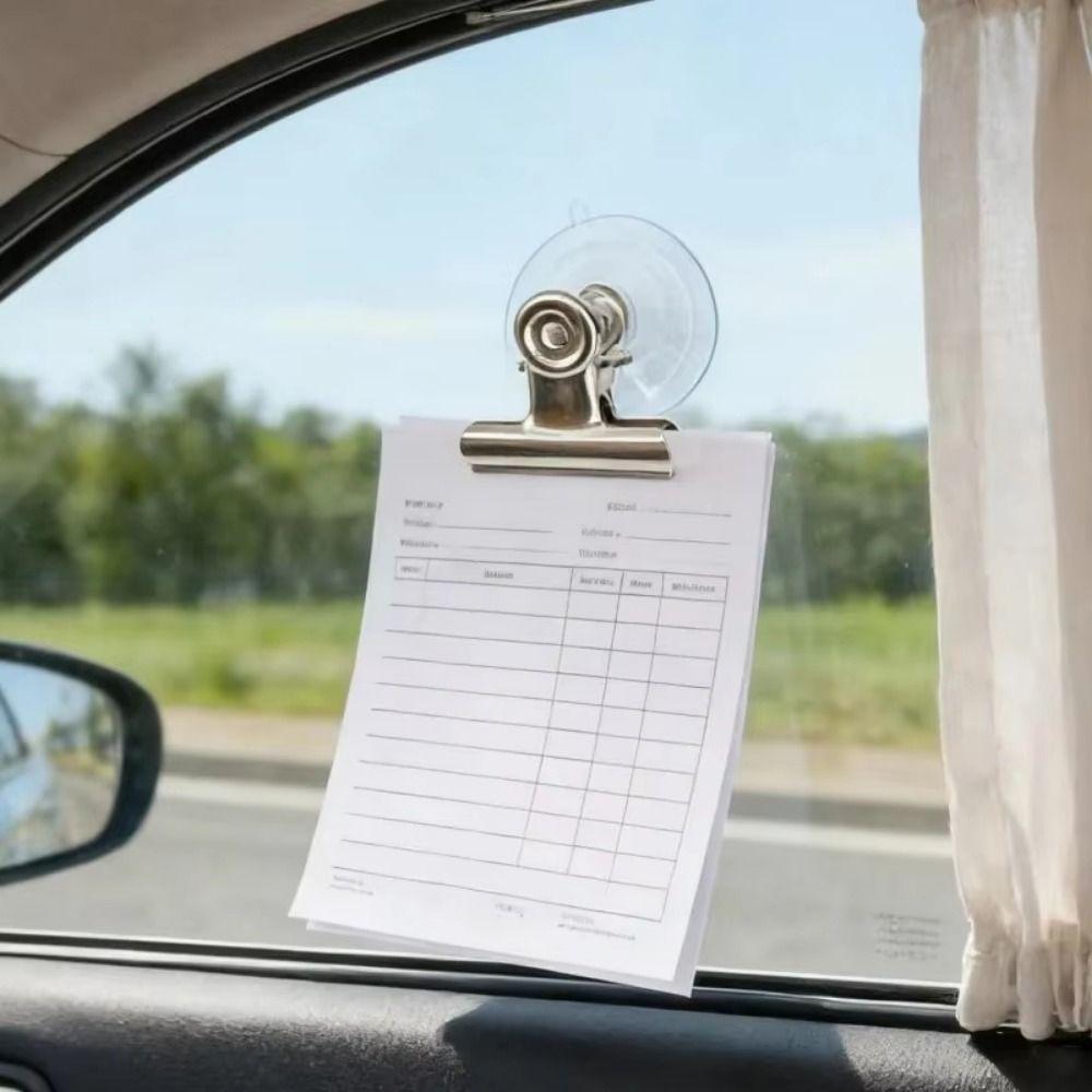 4Pcs Transparent Suction Cup Clip Detachable Suction Cup Clamp Windshield Ticket Clip Glass Surface