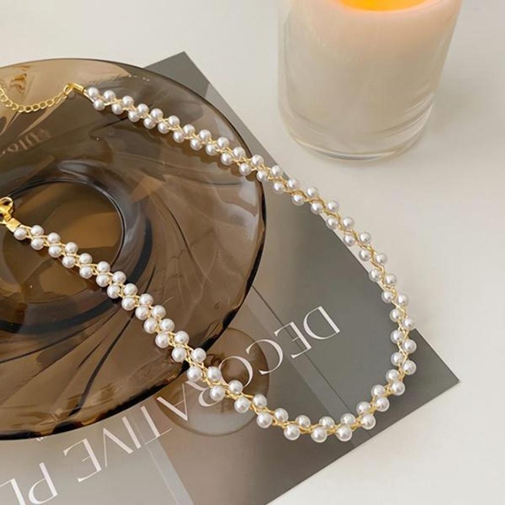 Women's Accessories Sari Ari Pearl Simple Choker Necklace