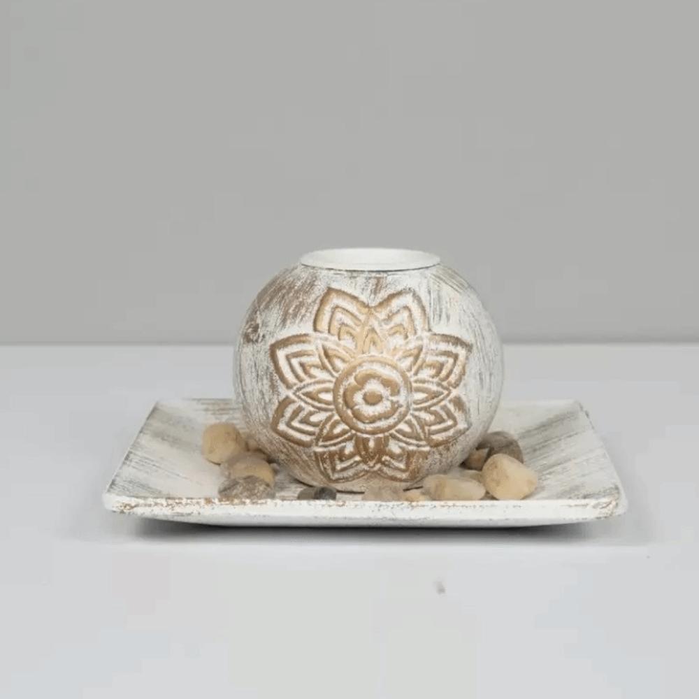 with Tray Spherical Candle Holder Round Tealight Stand Decorative Candlestick Gift Style A
