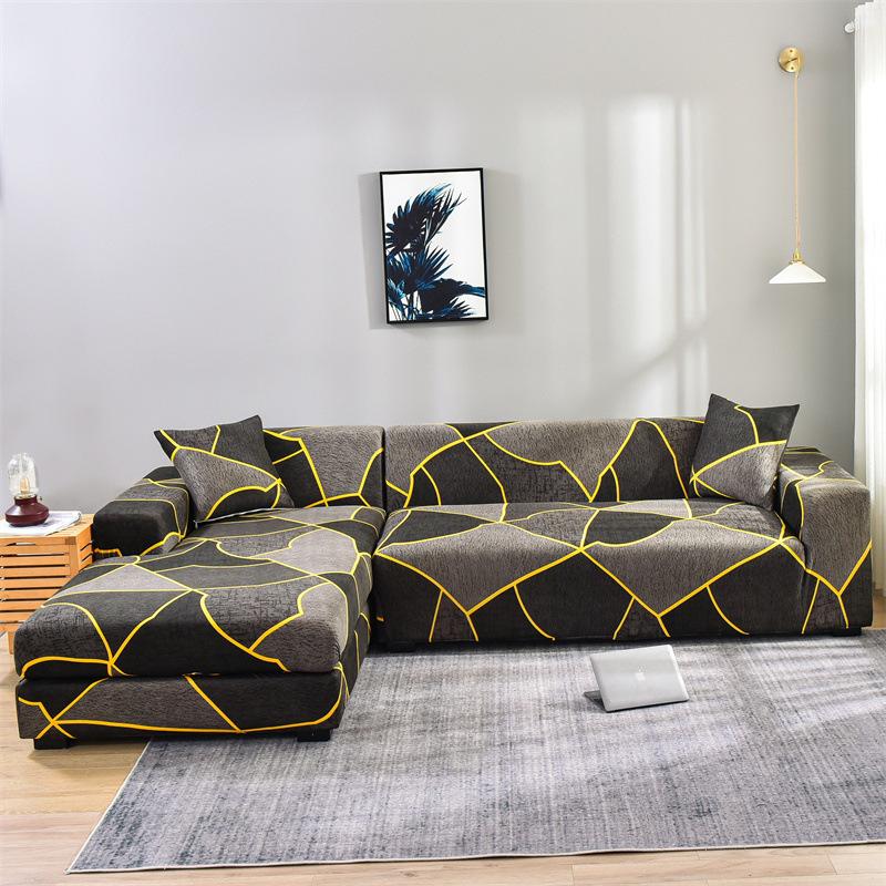 Elastic All Inclusive Anti Slip and Dust Proof Color Blocked Sofa Cover Four Seasons Style Imperial Concubine Sofa Cover Sofa Cover