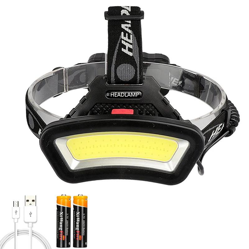 ZK40 Lighting Distance Wide Angle COB LED Headlight Use 2x18650 Battery Led Headlamp USB Rechargeable Lantern For Outdoor Hiking