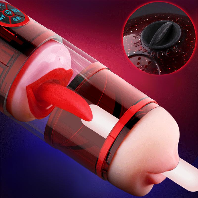 Sex Male Masturbator Deep Throat Penis Suck Massage Realistic Voice Vagina Licking Tongue Vibrator Masturbation Cup