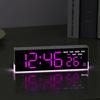3D LED Wall Clock, Black, Remote-Controlled, Korean Style, Can Hang or Stand.