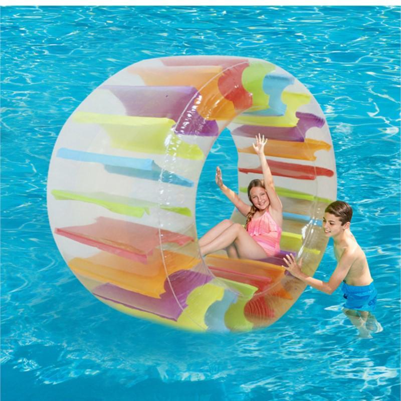 2025 Summer Kids Colorful Giant Water Inflatable Float Wheel Roller Float  Roll Ball Swimming Pool Grass Beach Sports Games Toys
