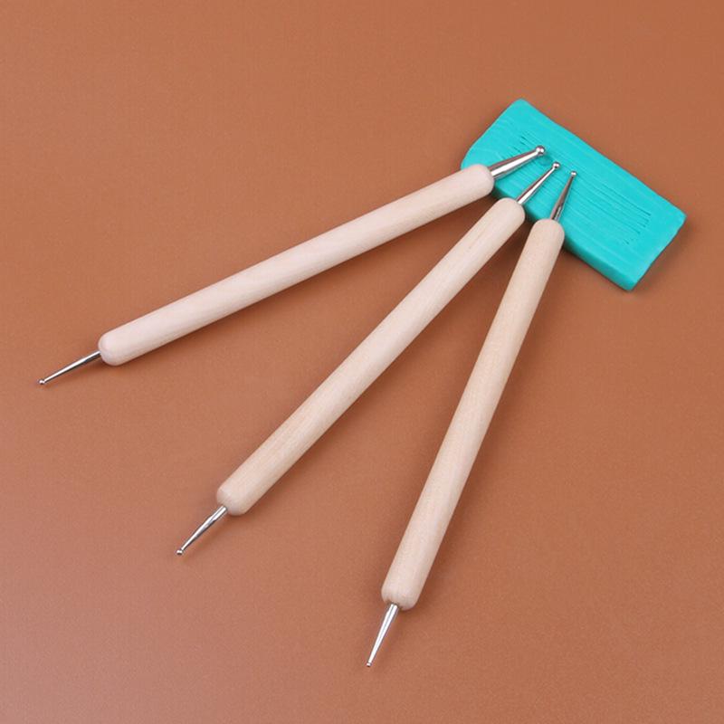 Beginner Pottery Tools & Wood Impression Pen Set for Clay Sculpture and Polymer Clay.