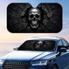 Scary Halloween Spooky Skull Sun Visor Car Front Windshield Sun Shade Foldable Reflective UV Protection Heat Insulation Cover