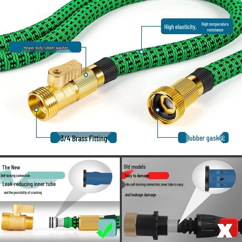 Gedeng 3x Telescopic High-Pressure Garden and Car Wash Water Hose Set with Spray Gun