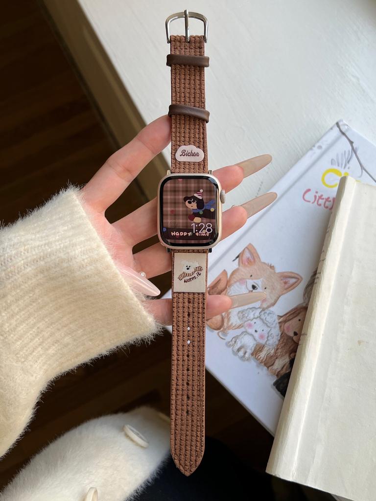 Cute Bear Puppy Waffle Fleece Strap For Apple Apple Watch Watch Iwatch109876