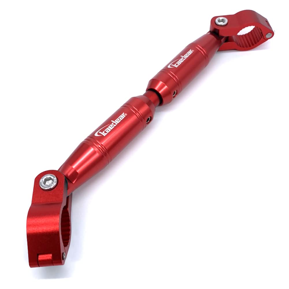 

Kaedear Adjustable Motorcycle Handlebar Compatible with Standard Clamp Bar Length Brace, Aluminum, 22.2mm Handlebars, Mount, 330-200mm, KDR-HB1 (Red)