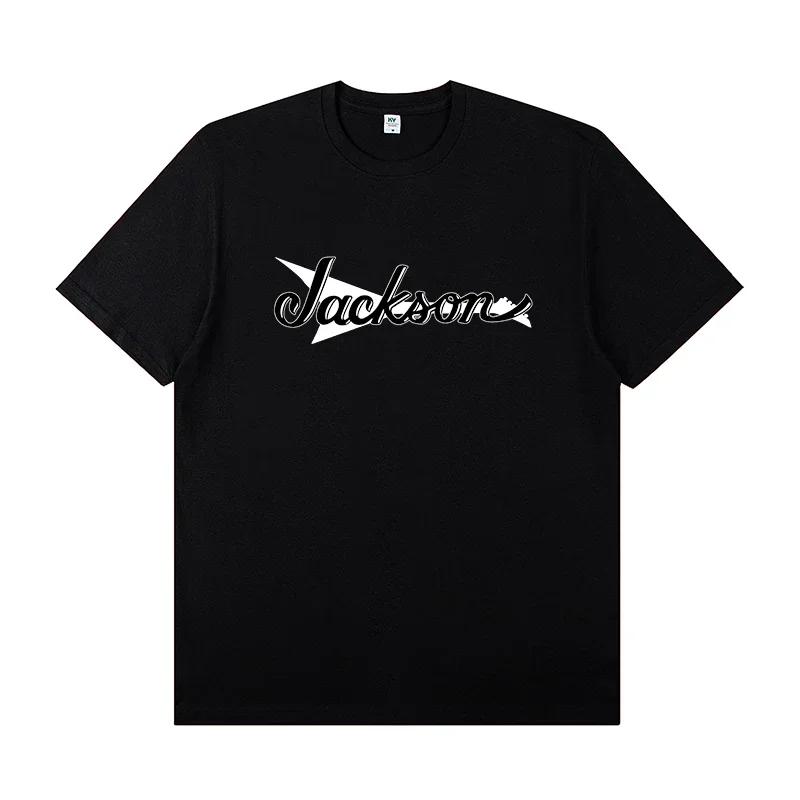 JACKSON SHARKROT Jackson Electric Guitar with Short Sleeve T-shirt Rock Band Outfit Casual T-shirt for Men and Women