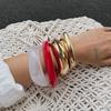 Ingemark 4 Styles Hip Hop Resin Acrylic Bangles for Women 2025 New Fashion Geometric Irregular Spring Bracelets Jewelry Gift
