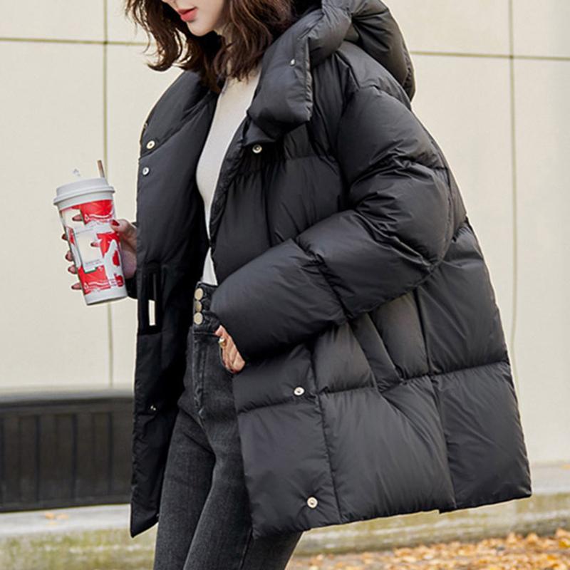 Winter Down Jacket Women Fashion Thick Warm Fluffy Parkas Loose Oversized Puffer Coat Outwear