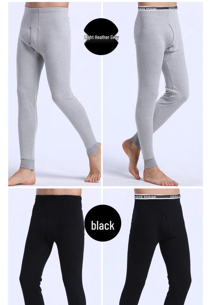 2025 Men's High-Waisted Pure Cotton Long Johns – Autumn/Winter Loose Base Layer for Middle-Aged & Elderly – Thin Warm Thread Pants
