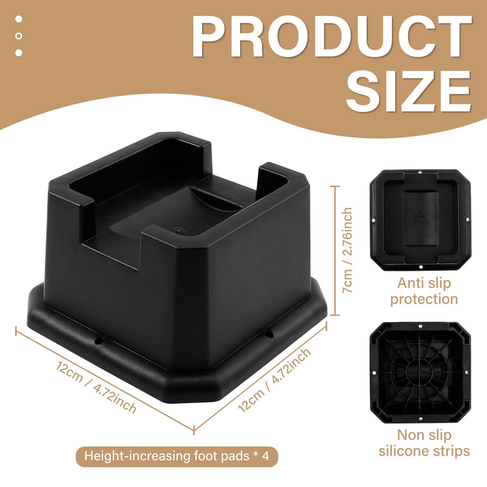 

4Pcs Furniture Riser Plastic Bed Frame Riser with Rolling Locking Stackable Furniture Legs for Chair Sofa Recliner Table Cabinet