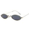 Lunettes de soleil rétro ovales pour hommes et femmes, monture métallique rétro, jaune, rouge, Vintage, petites lunettes de soleil rondes pour femmes