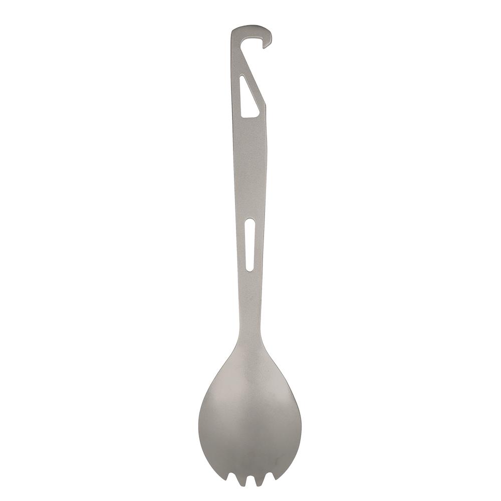 Lixada Titanium Spork med flasköppnare Lätt utomhus middagssked gaffel för resor Camping Backpacking
