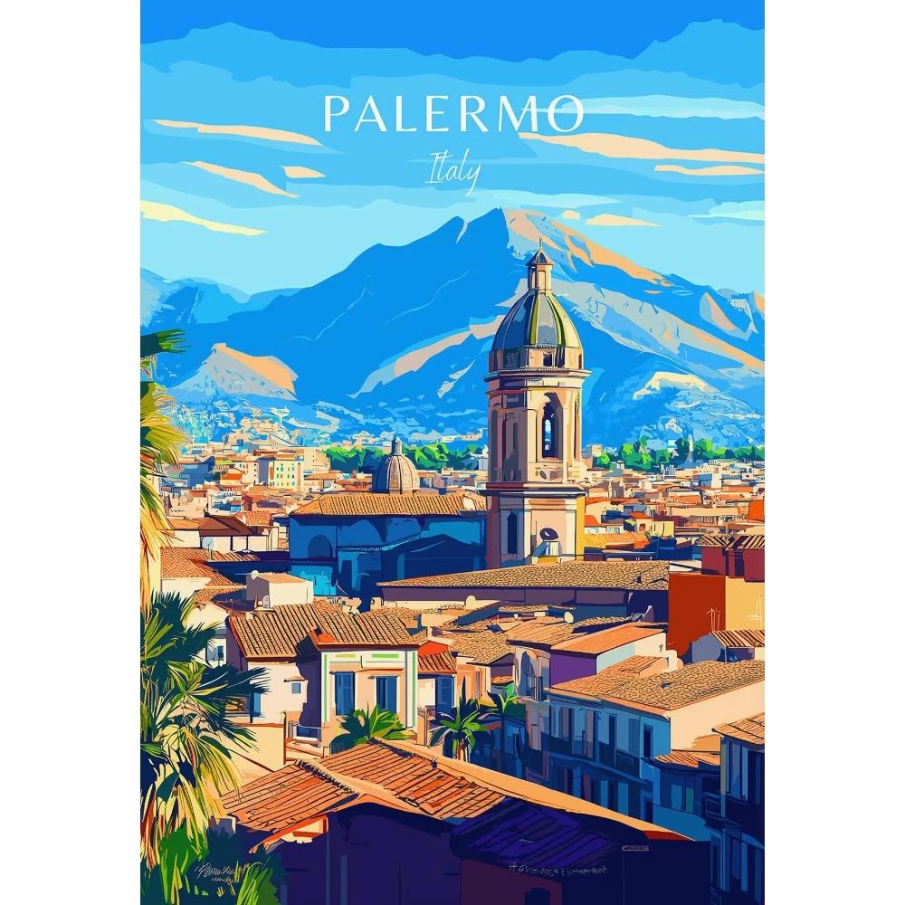 Modern Amalfi Italy Famous Travel Posters Palermo Vintage Puglia Cinque Terre Travel Prints Canvas Wall Pictures Home Room Decor