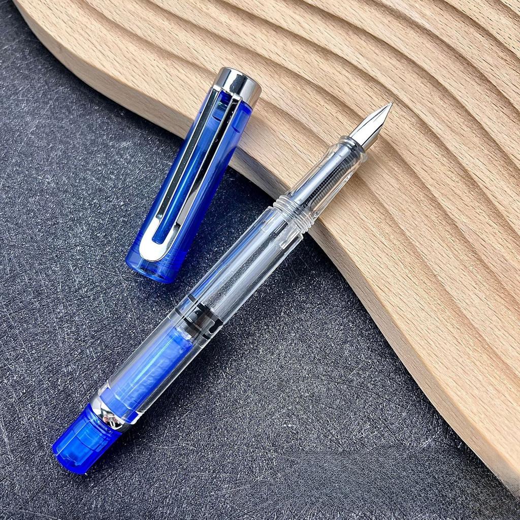 14 Colors Piston Fountain Pen EF/F Nib Plastic Ink Pen Silver Clip PK Hongdian Lanbitou 3059 Office School Supplies Stationery