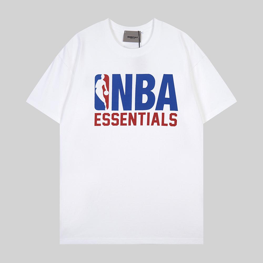 Fear of God Essentials NBA Print Ronde Hals T-shirt Heren Oversized Katoen Korte Mouw Casual Top 2XL