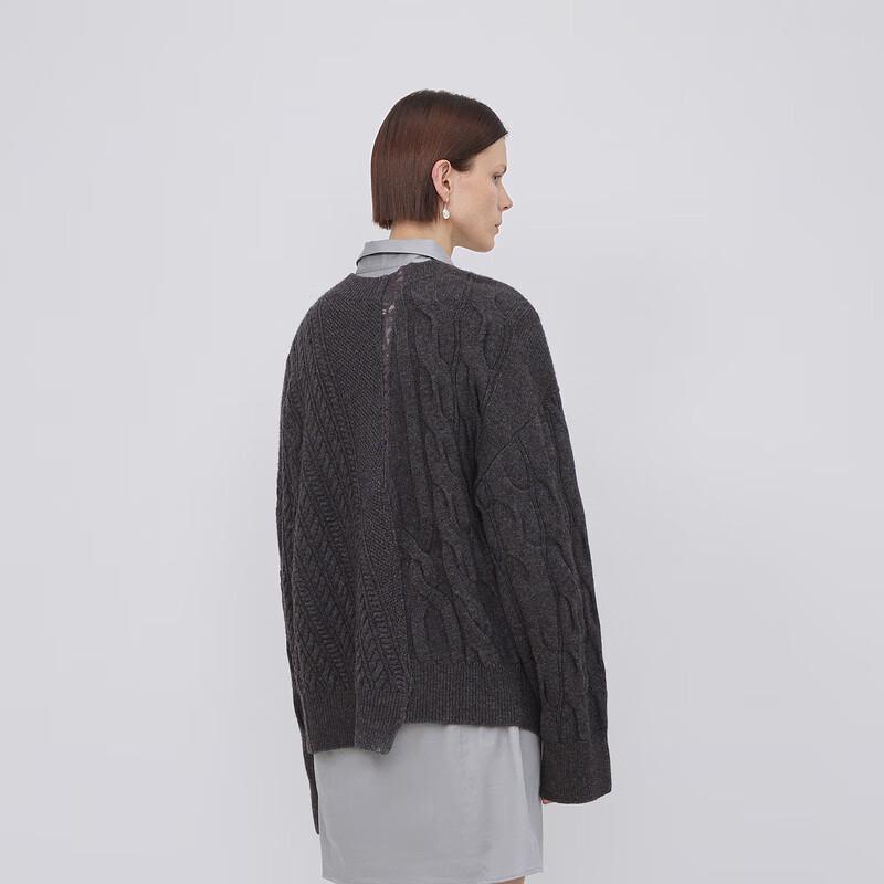 LESS 2023 Autumn V-Neck Cashmere Blend Pullover Sweater