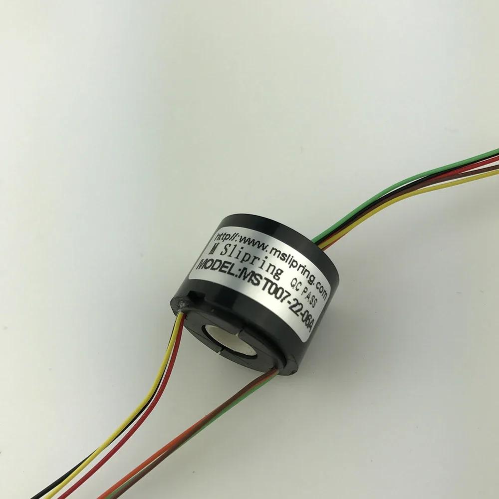 2/4/6 Kanäle/Ringe Schleifring mit Loch Ø 7 mm 380 V 1,5 A elektrischer Schleifring Hohlwelle/2/4/6 Kanäle