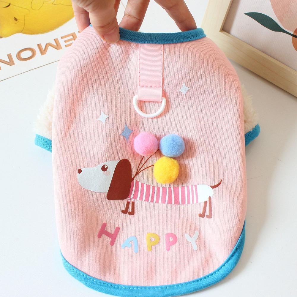 

Thicken Winter Dog Clothes Soft Puppy Vest New Dog Coat Small Medium Dogs XS розовый