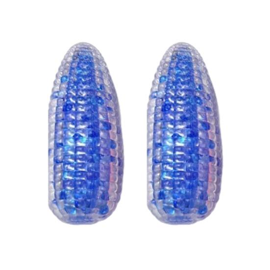2Pcs Fake Corn Squeeze Toy Anxiety Stress Relief Transparent Corn Pinch Sensory Toy Teens Adults Soft TPR Calming Vegetable Fidget Toy