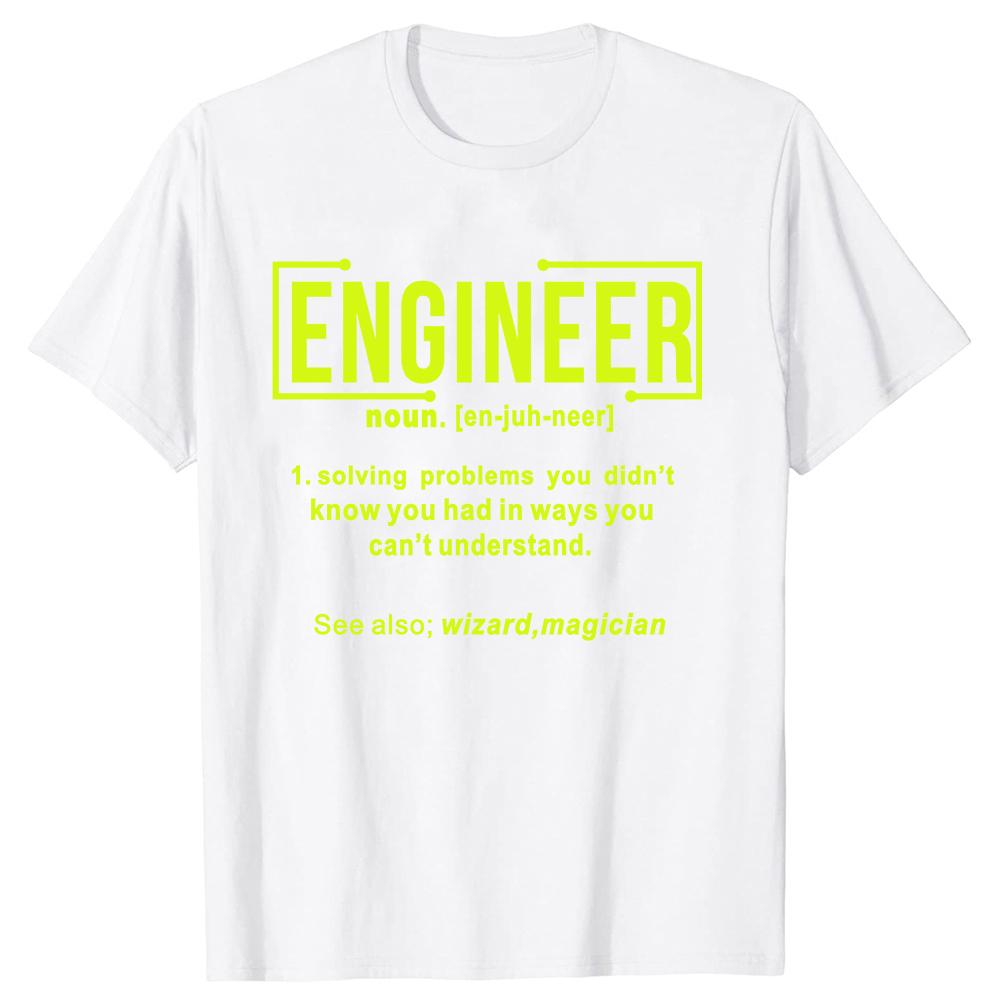 Engineer Dad Definition Noun Funny T Shirt Men Summer Harajuku Short Sleeve O Neck Streetwear Black Geek Computer Tshirt S
