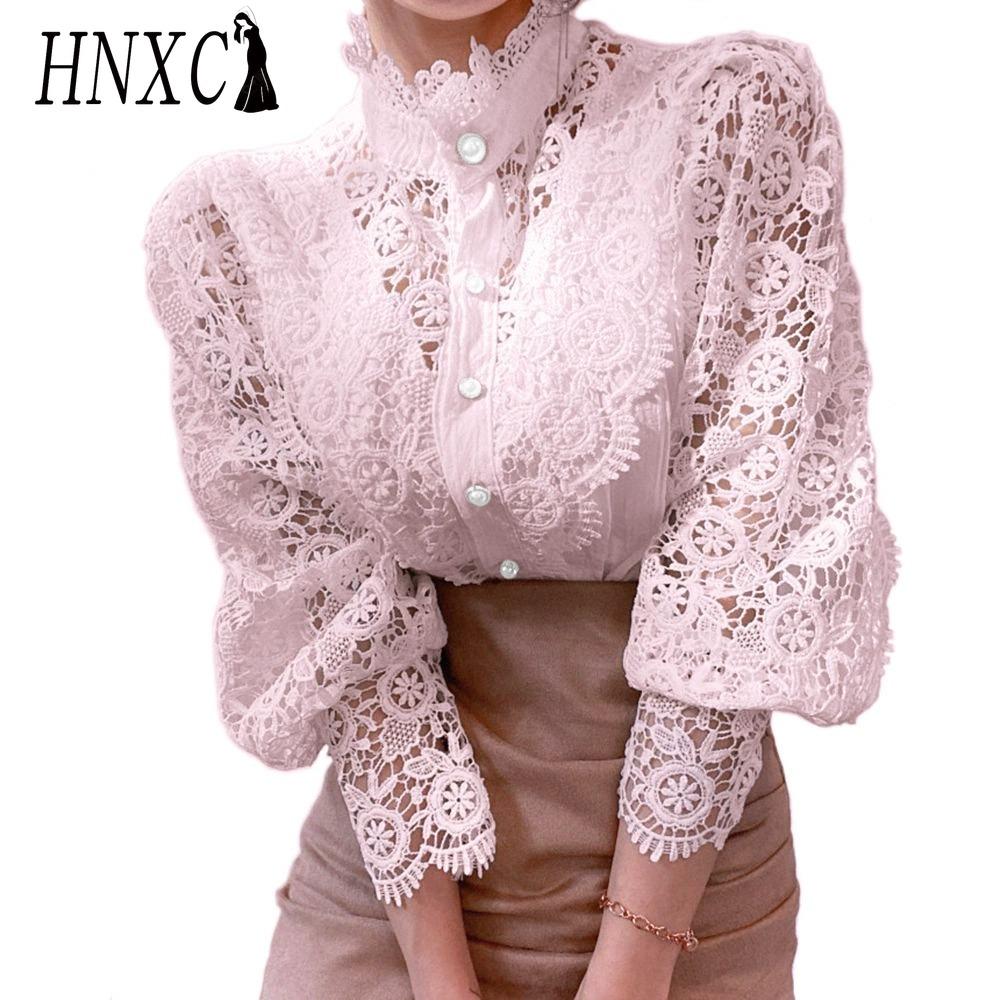 HNXC Женские модные повседневные однотонные блузки и рубашки с длинными рукавами с принтом