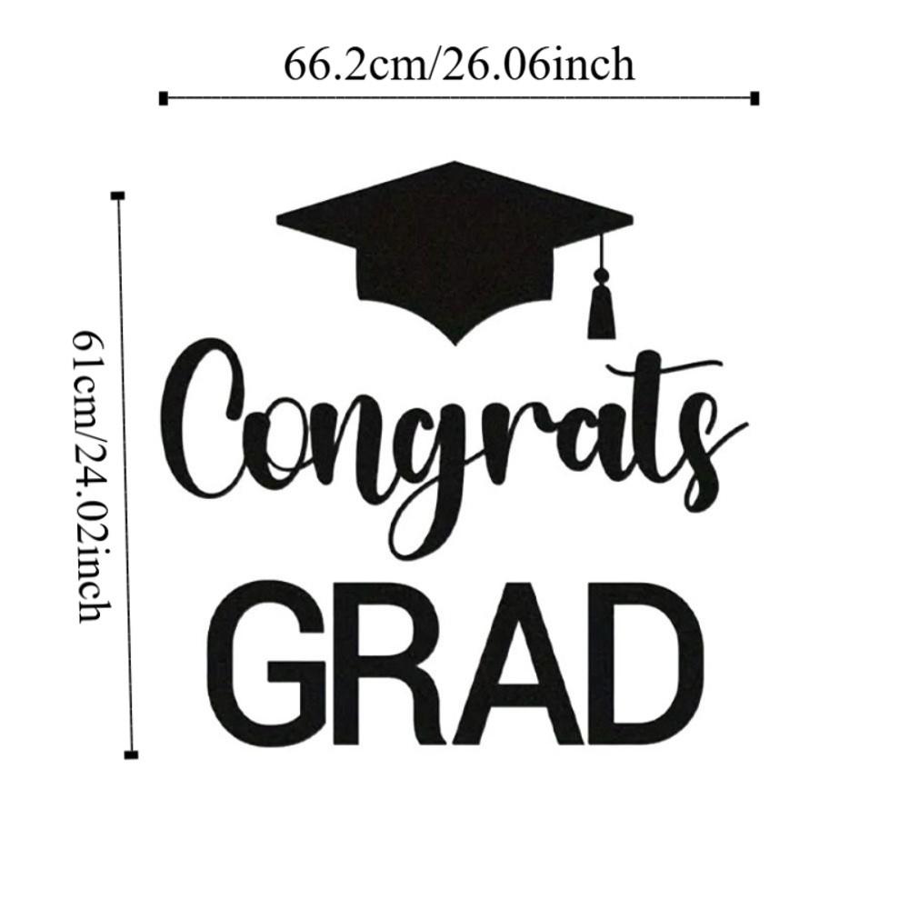 Felt Material Graduation Sailboard Stickers Black Cap Graduation Party Backdrop  Ceiling Background