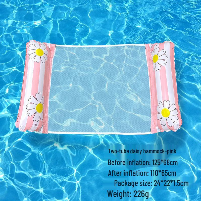 Foldable Striped Inflatable Pool Float Hammock Recliner