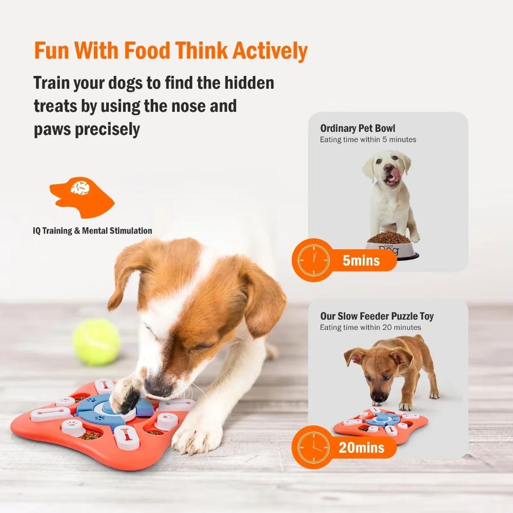 Sound-producing Dog Puzzle Toys with Non-slip Mat Dog Food Dispenser Dog Toys Slow Feeder  Training