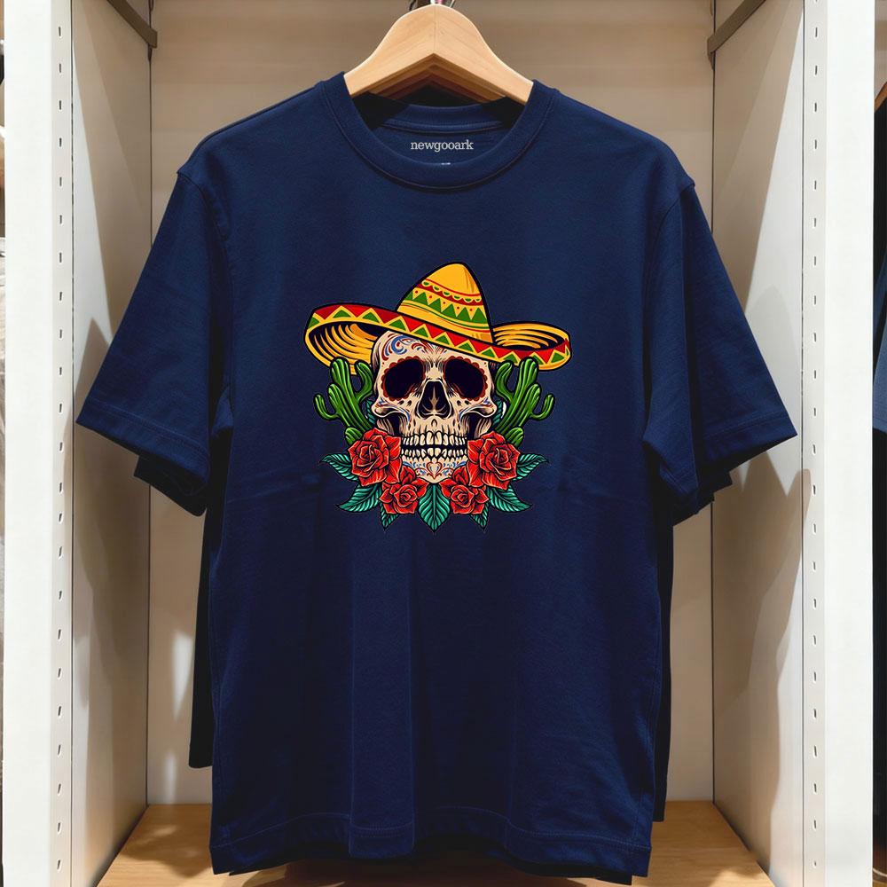 

Cinco de Mayo skull and roses tshirt Women Unisex Casual cotton graphic t shirts Adult streetwear camisetas tops tee Shortsleev 4XL