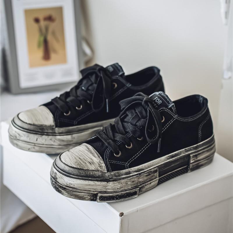 Retro Canvas Shoes for Man Platform Skateboard Dirty Shoes Men Streetwear Men's Vulcanize Shoes Students Canvas Leisure Sneakers