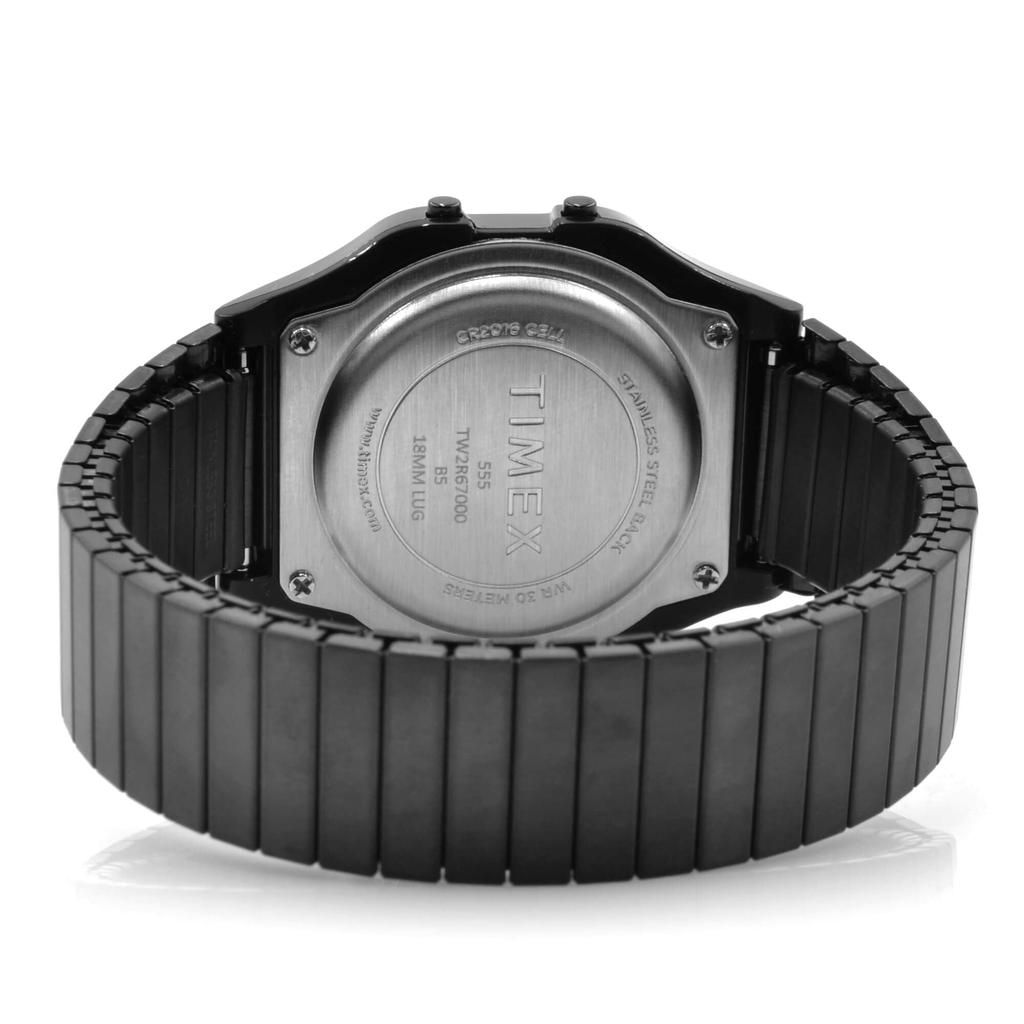 Timex T80 34mm Watch Black with Stainless Steel Expansion Band –