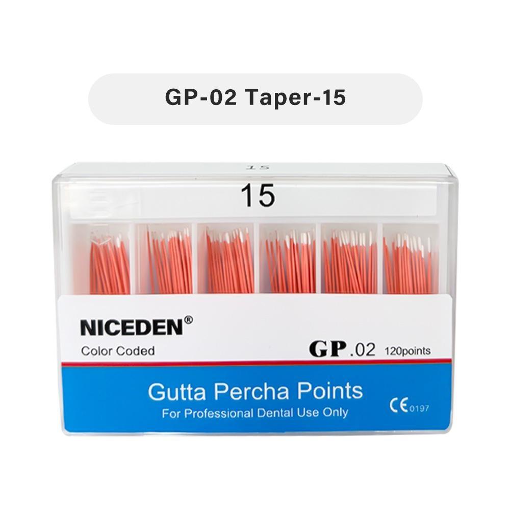 Niceden Dental Gutta Materials Percha Root Points Endodontics Cotton Fiber Tips Dentistry GP Canal Taper 02 04 06 #15-40 F1-F3
