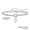 Stainless Steel 26-Letter Bracelet & Anklet with Double-Layer Knotted Snake Bone Chain