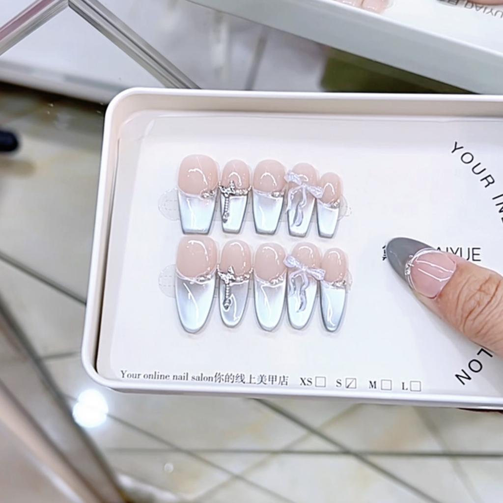 Pure Hand-wearing Armor New Style Sea Salt Elf Temperament Three-dimensional Butterfly Wear Armor Cat Eye Nail Art Patch