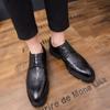 Men's formal leather shoes Fashionable gentleman design style Outdoor leisure business party Men's wedding dress Black shoes