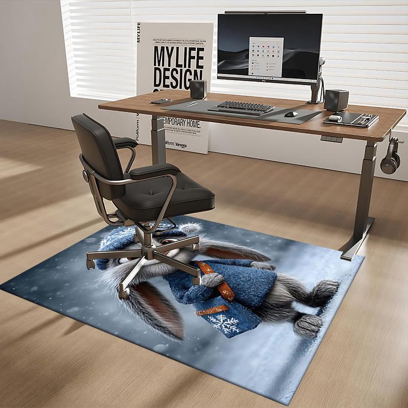 

1pc Zootopia Judy Hopps Snowflake Chair Mat - Anime Cartoon Design Office Rug for Home Decor, Seasonal Gift, Anti-Slip Carpet Suitable for Office and 60cm by 90cm
