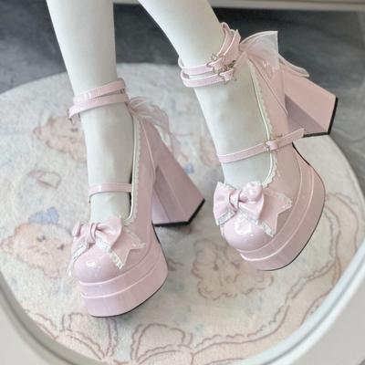 Sweet JK Lolita High-Heel Mary Jane Shoes 2024: Cute Japanese Style Round-Head with Waterproof Platform