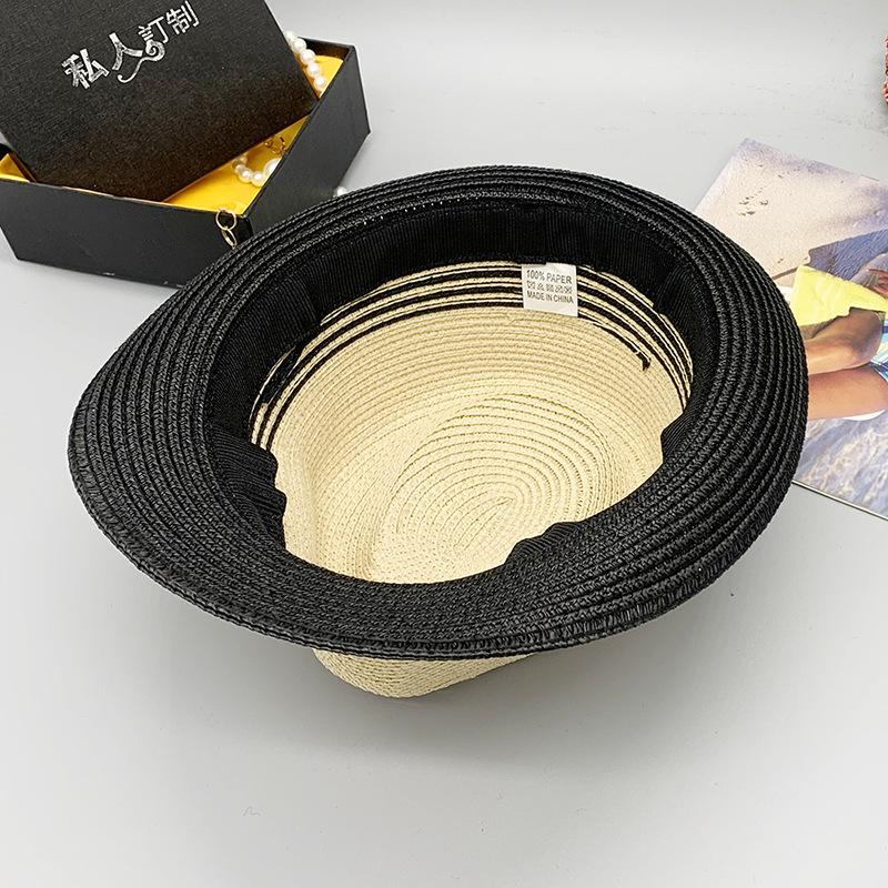 2021 Parent-Child Adjustable Short Brim Sunshade Summer Straw Hat Top Hat Beach Hat