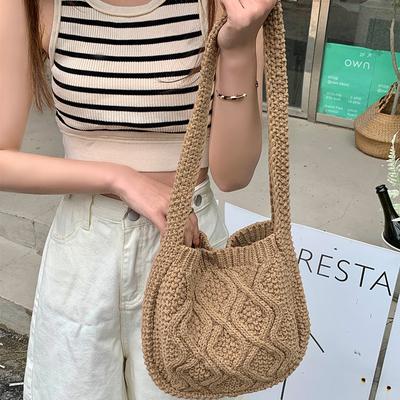 All-in-one gebreide handtas crossbody tas dames schoudertas gebreide tas geweven boodschappentas
