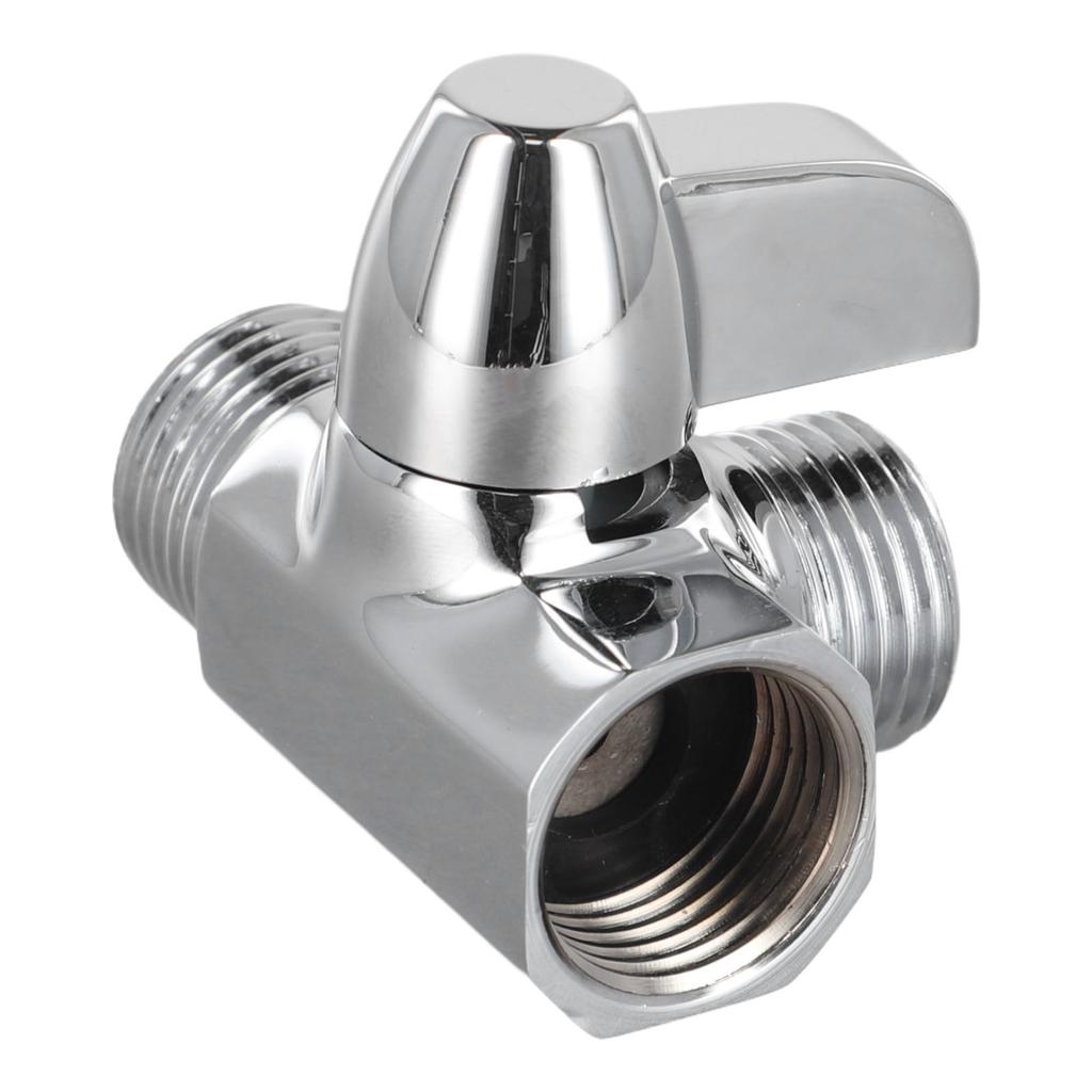 1 X Diverter Valve T Shape Three Way Wall-Mount G1/2 Inch Plating Shower Faucets Faucets High-Quality Materials