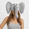 Cute Plush Animal Hat Cartoon Elephant Head Cover Party Supplies Halloween Headgear  Photo Props