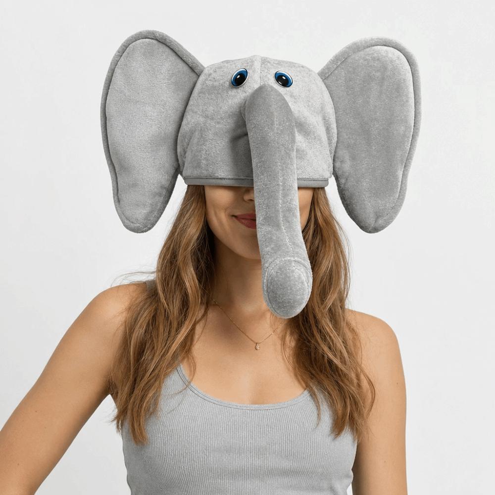Cute Plush Animal Hat Cartoon Elephant Head Cover Party Supplies Halloween Headgear Photo Props