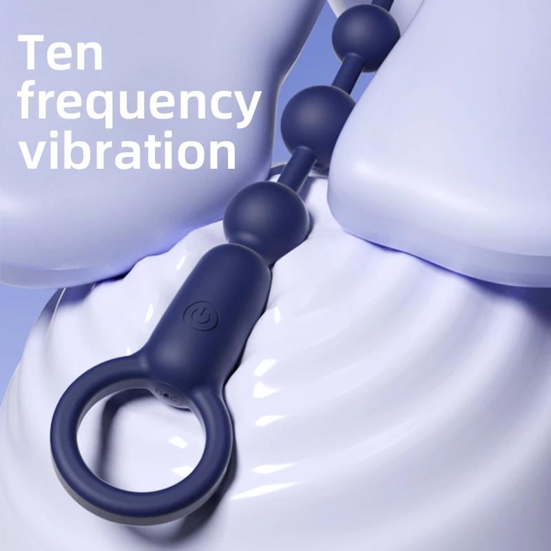 10 Vibrierende Zugperlen Analplugs Offener Anus Vorhof Kleiner Schwanz Arschlochstöpsel Erwachsene Männliche Prostata Massage Erwachsene Sexspielzeuge 18+