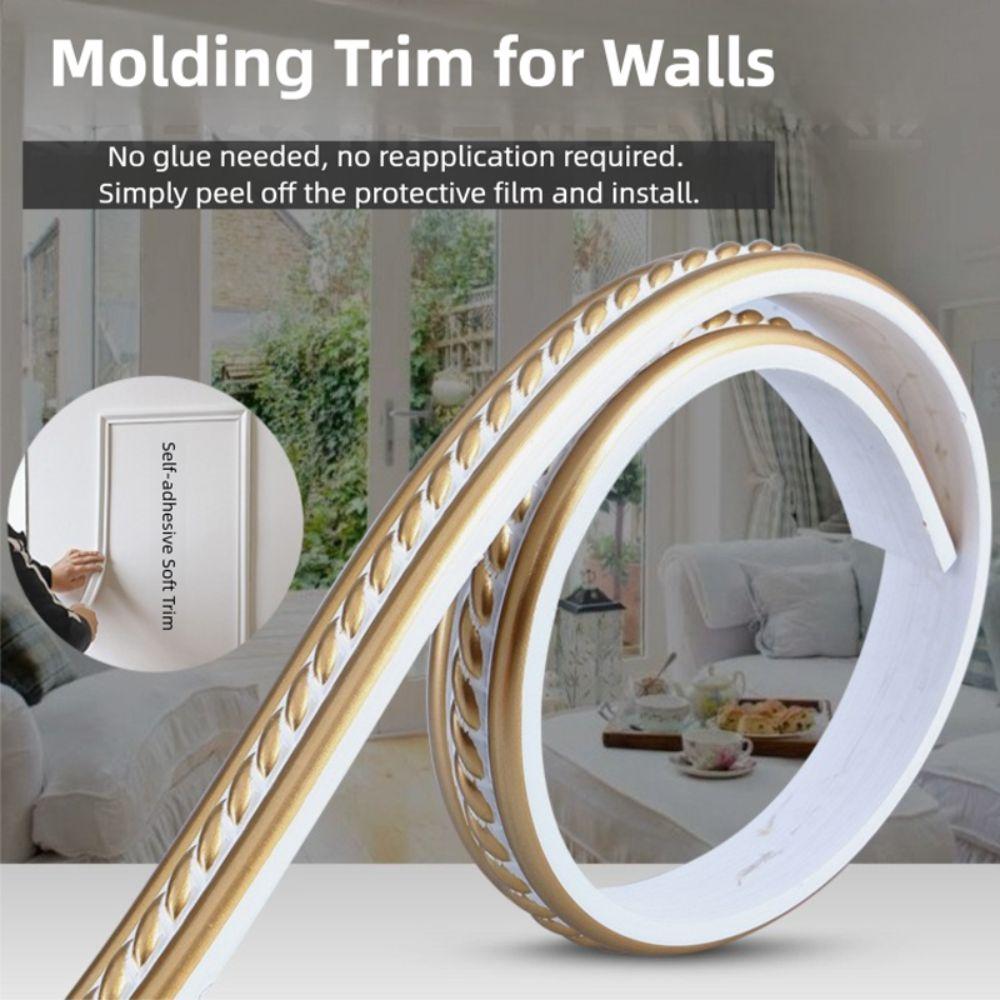 

Flexible Wall Baseboard Self-Adhesive Paneling Strip DIY Decoration Mirror Frame Wall Edge 5m x 15mm білий